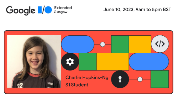 Can't wait to host 13 year old Charlie Hopkins-Ng, S1 Student at @JordanhillSch 👏

How I learned to use Unity, and how you can too! #GoogleIO2023 #gdg

🎟️RSVP bit.ly/3MBFPHm
📅10th June at @jpmorgan