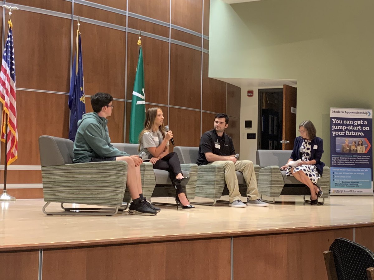 COSMOSIndiana's tweet photo. Alicia is a 2023 @Orleans_Schools graduate and an UpSkill Youth Apprentice! 

Today she joined apprentices from the @INuplands region to share her experience of working as an apprentice at @SAICinc. 

#yainaction #careerpathways #WBL https://t.co/jEDK0e1g3x