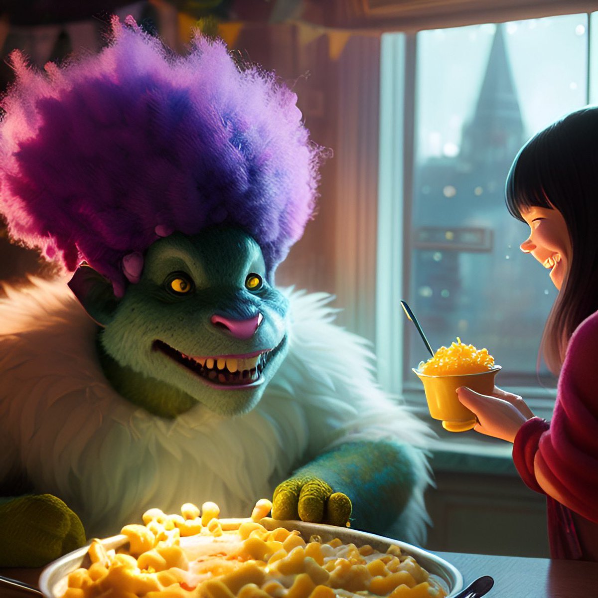 OkieLawson's tweet photo. Turns out, the key to a troll's heart is a bowl full of cheesy goodness. Who knew? π§π #TrollApproved #MacAndCheeseMagic #aiart #wombo https://t.co/X1sApXc4R2