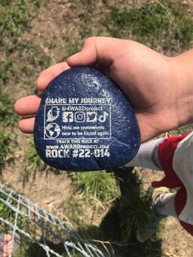 Rock no. 22-014 was found at Lynn Cemetery in Lynn, Utah by Valerie Smith Vail and her family.  They plan to rehide it in Paul, Idaho.  🇺🇸 💚 #end22aday #4EricWard #4WARDproject #4WARDrocks #honorthefallen