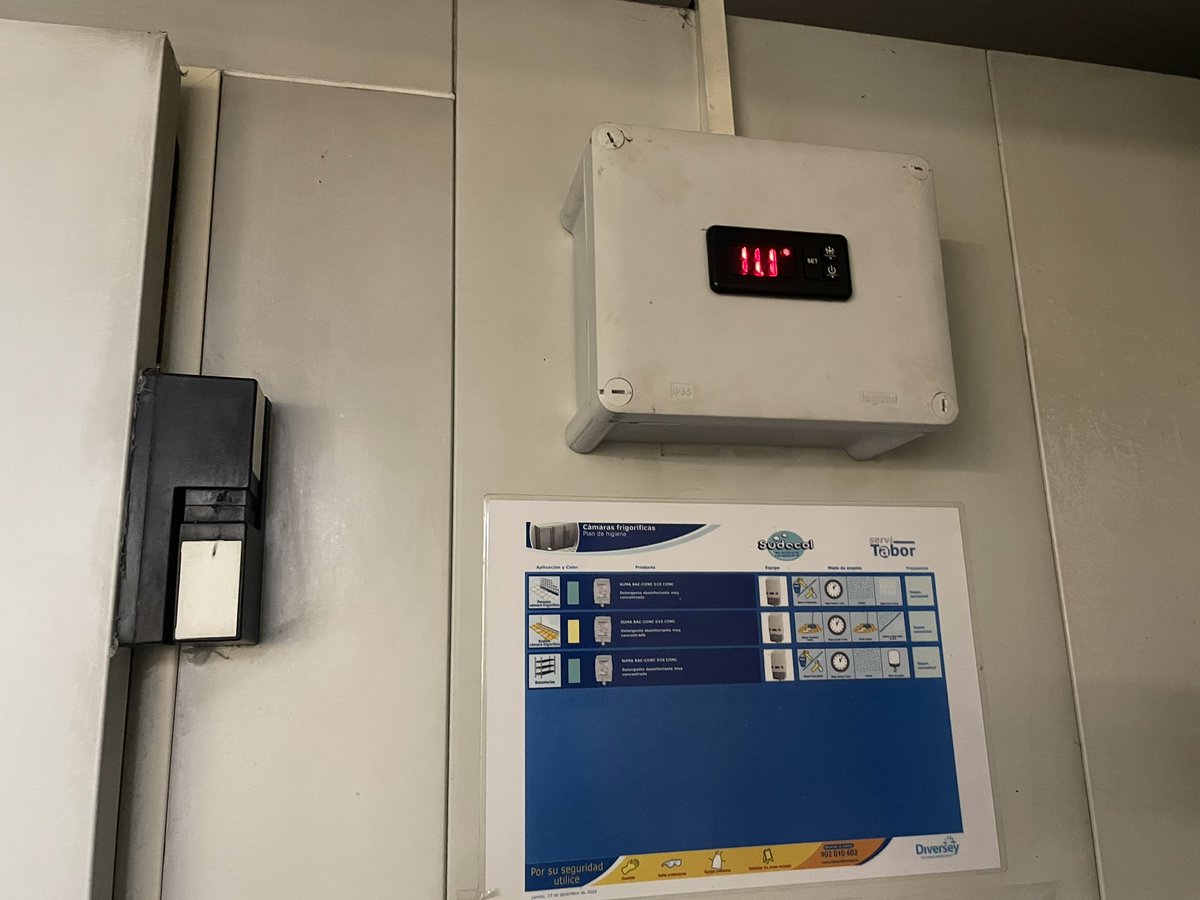 <a href="/consorciedubcn/">Consorci d'Educació</a> Aquesta càmera frigorífica hauria d’estar 7 graus més freda. S’ha espatllat. 
<a href="/servitabor1/">servitabor</a> la necessita arreglada per mantenir frescos els aliments que cuinaran per als nostres fills/es.
Portàvem mesos avisant.
Ara què? Necessitem resposta urgent!