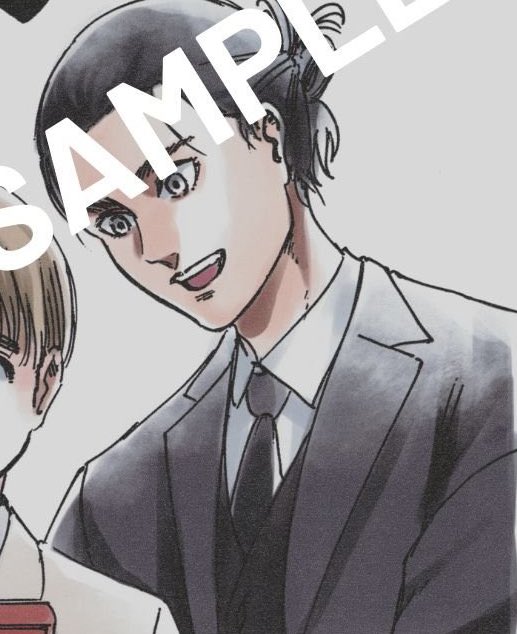 wait because isayama literally fulfilled my wish of wanting to see manbun eren with suit and the new odm gear…