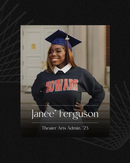 We’re so proud of our second Boseman Scholar who has graduated from @HowardU! Sending a huge congrats to Janee’ Ferguson who just received her degree in Theater Arts Administration!! #thecbfa #futureleaders 🎭