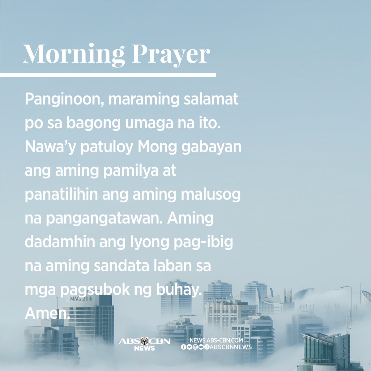 Salamat po sa bagong umaga.