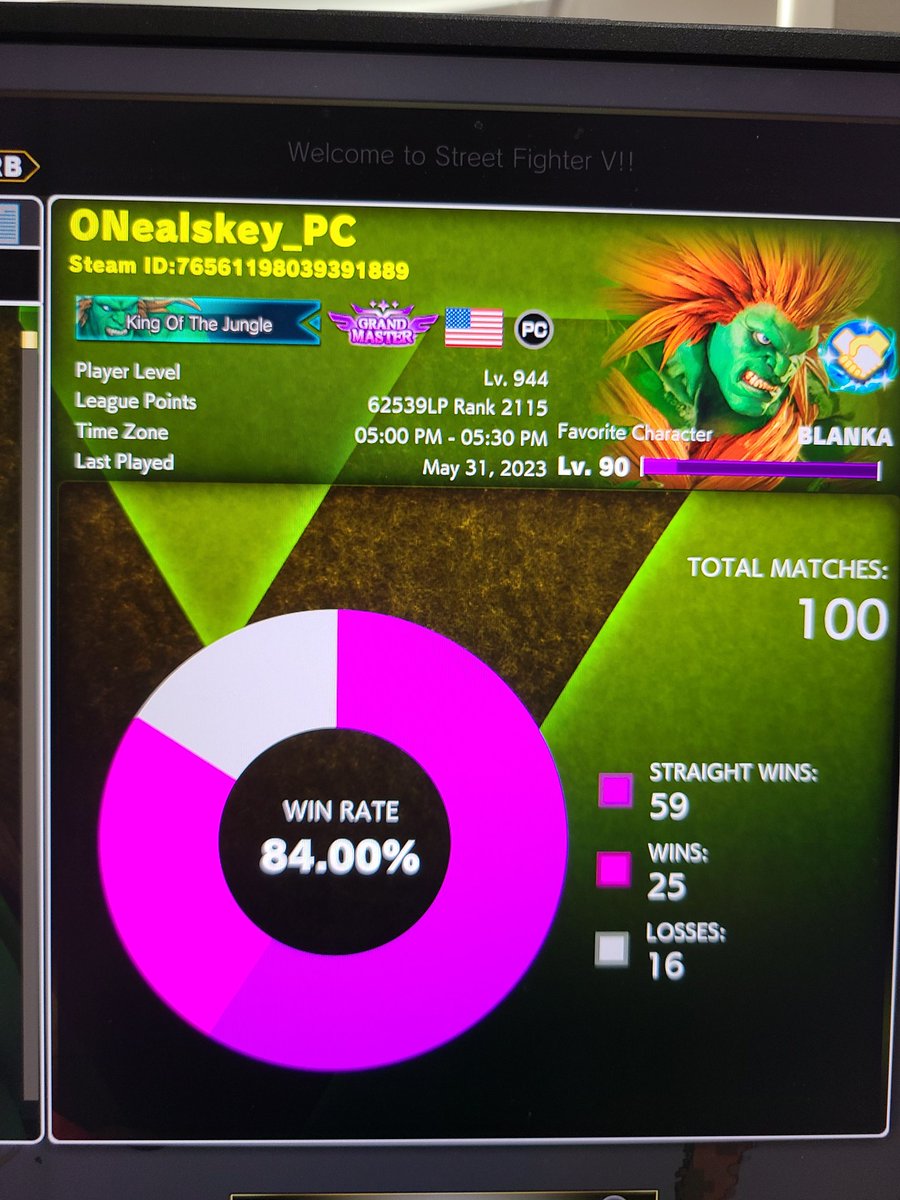 This concludes SFV! I have come such a long way, from struggling to Making 3rd Blanka in North America. There is still a significant skill gap between <a href="/WolfgangXO/">💵WOLFY💶ウルギャン (REDEBUT TBA)</a> &amp; Nishikin, and myself. I still hold my own though! Dont sleep on me in 6 🙂 see yall friday! Welcome to the jungle!