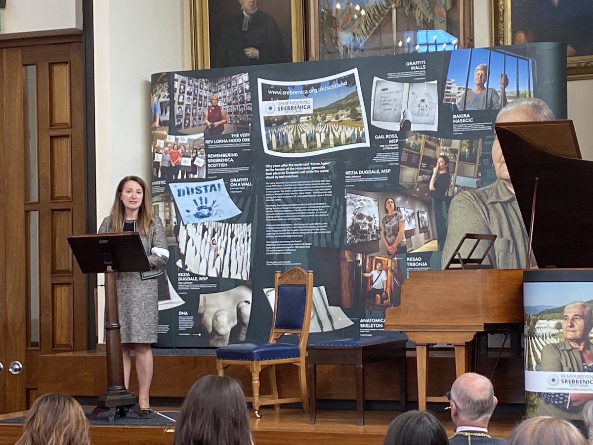 BeyondSreb's tweet photo. Thank you @mdelibeg for your deeply personal and emotive testimony at the commemoration event for White Armband Day. It was truly inspiring. #Prijedor https://t.co/ZDhKPkkfMN