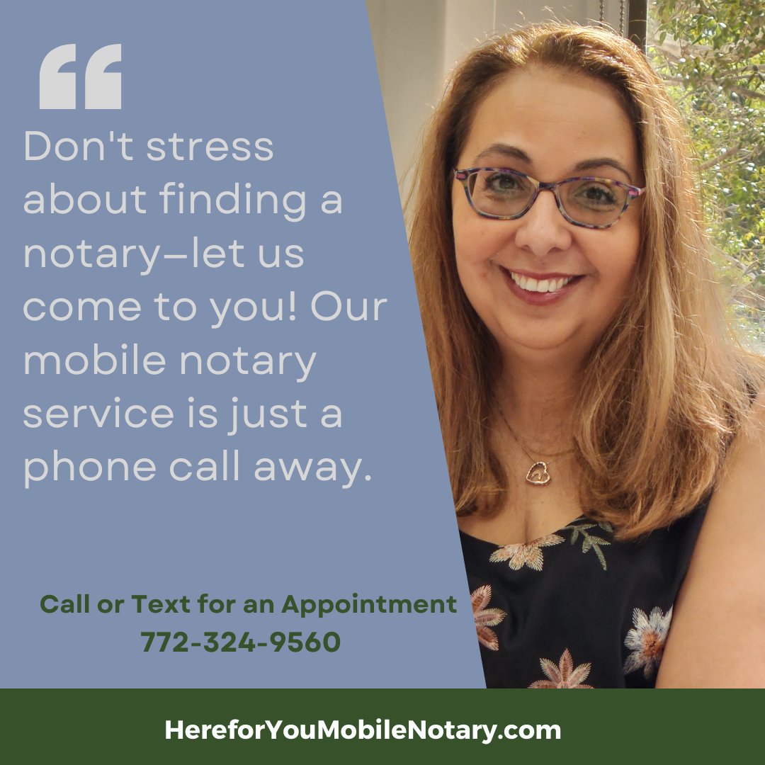 here4unotary's tweet image. 📝 Need a notary? Look no further! Our mobile notary service brings convenience right to your doorstep. Contract? Real estate? Legal docs? We got you covered! 🚪✨ #MobileNotary #ConvenienceAtYourFingertips #SeamlessNotarization