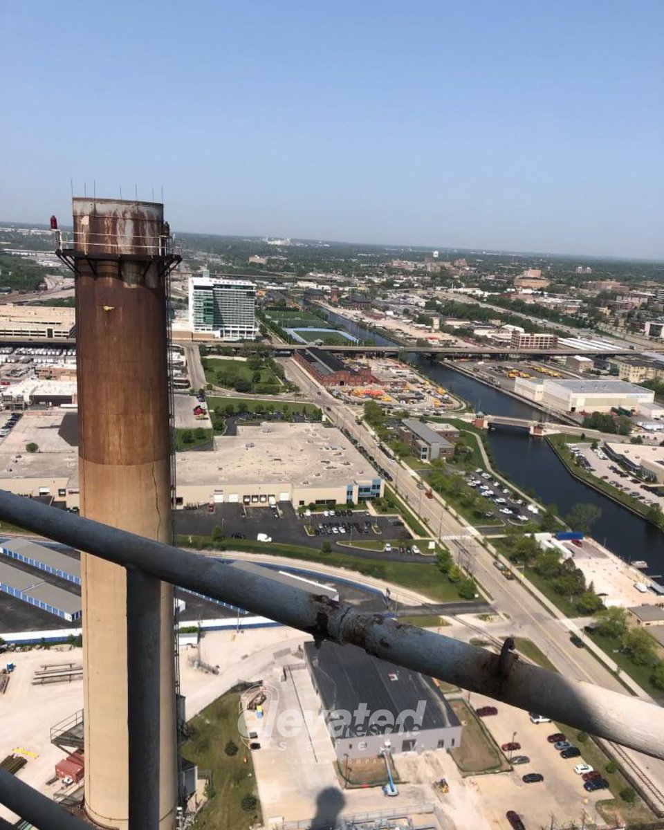 elevatedsafety's tweet photo. Fall protection inspections in Wisconsin last week, with @we_energies.

Pretty great view of the city!

#fallprotection #fallpro #wisconsin https://t.co/2DaApQYumz