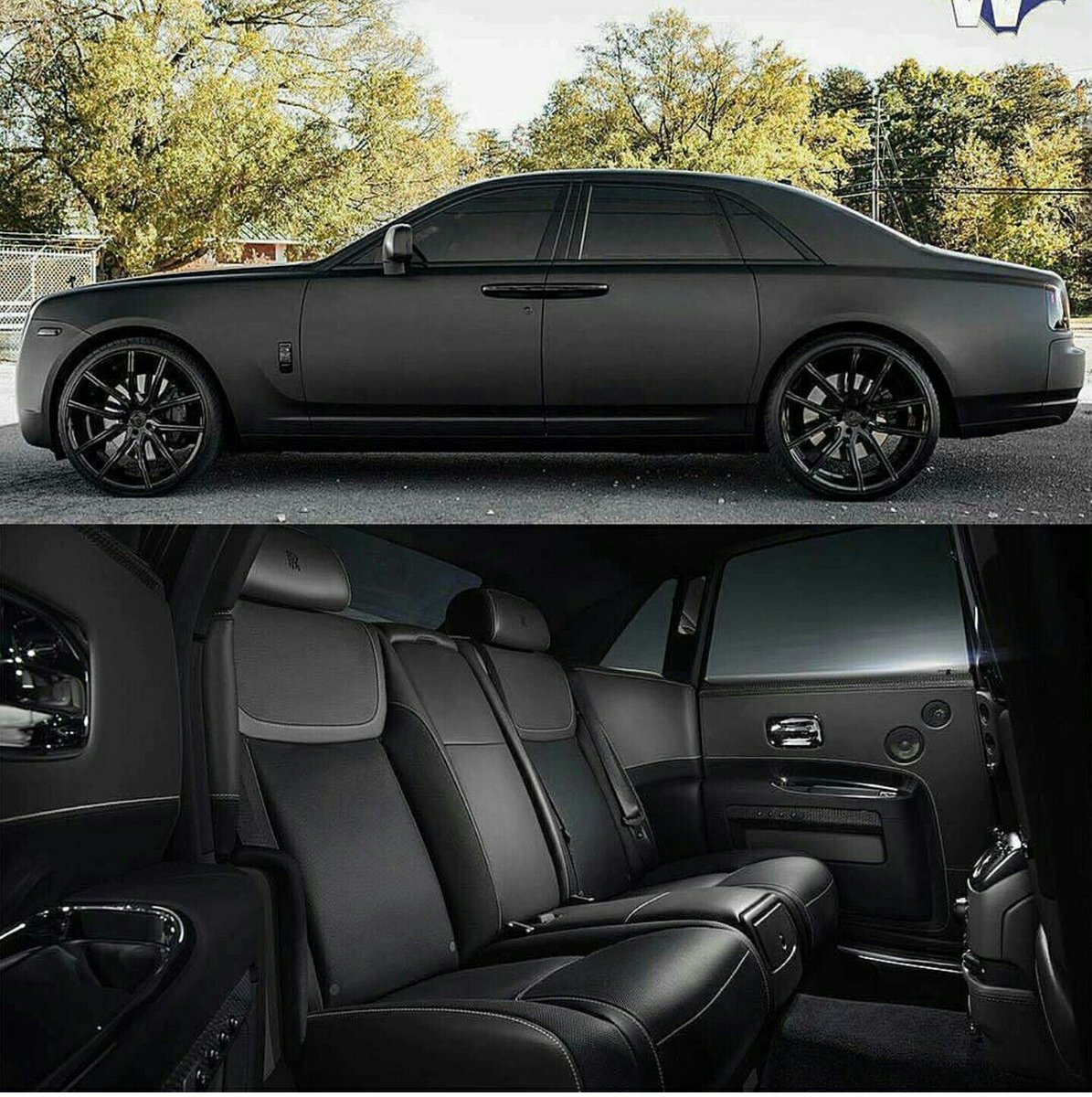 murdered out Rolls Royce Ghost.