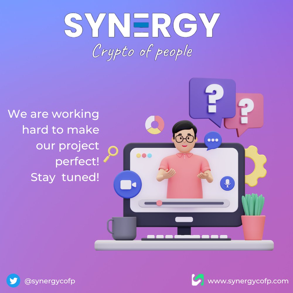 We have big plans for the future! Join our discord today to learn more!   
Discord discord.gg/2Zbg5TWVWT
Docs synergy-2.gitbook.io/the-book-of-sy……

Website synergycofp.com
#Crypto #Altcoins