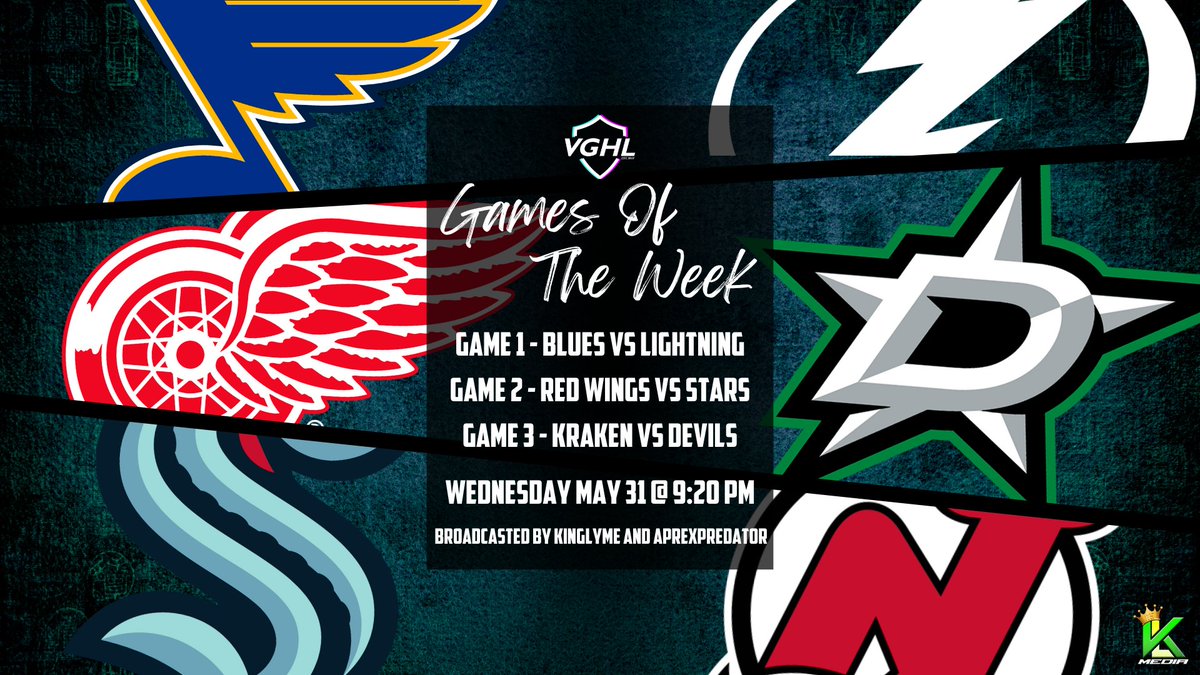 MVGHL's tweet image. Tonight @KinglymeMedia will feature two games on the final full night of the regular season. Starting at 10:00pm we will see the Stars take on the Red Wings and at 10:40pm we will see The Kraken take on the Devils. 

twitch.tv/itskinglyme 

#EASHL #MVGHL #VGHL