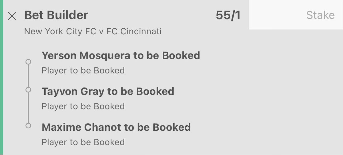 NEW YORK CITY FC VS CINCINNATI CARD ACCA🟨🟥

Good luck and Gamble Responsibly!🔞🔞

#NYCvCIN 
#NYCFC
#AllForCincy
#mlsseasonpass
#gamblingtwitter 
#SportsBettingTwitter
@FreeBetRetweets