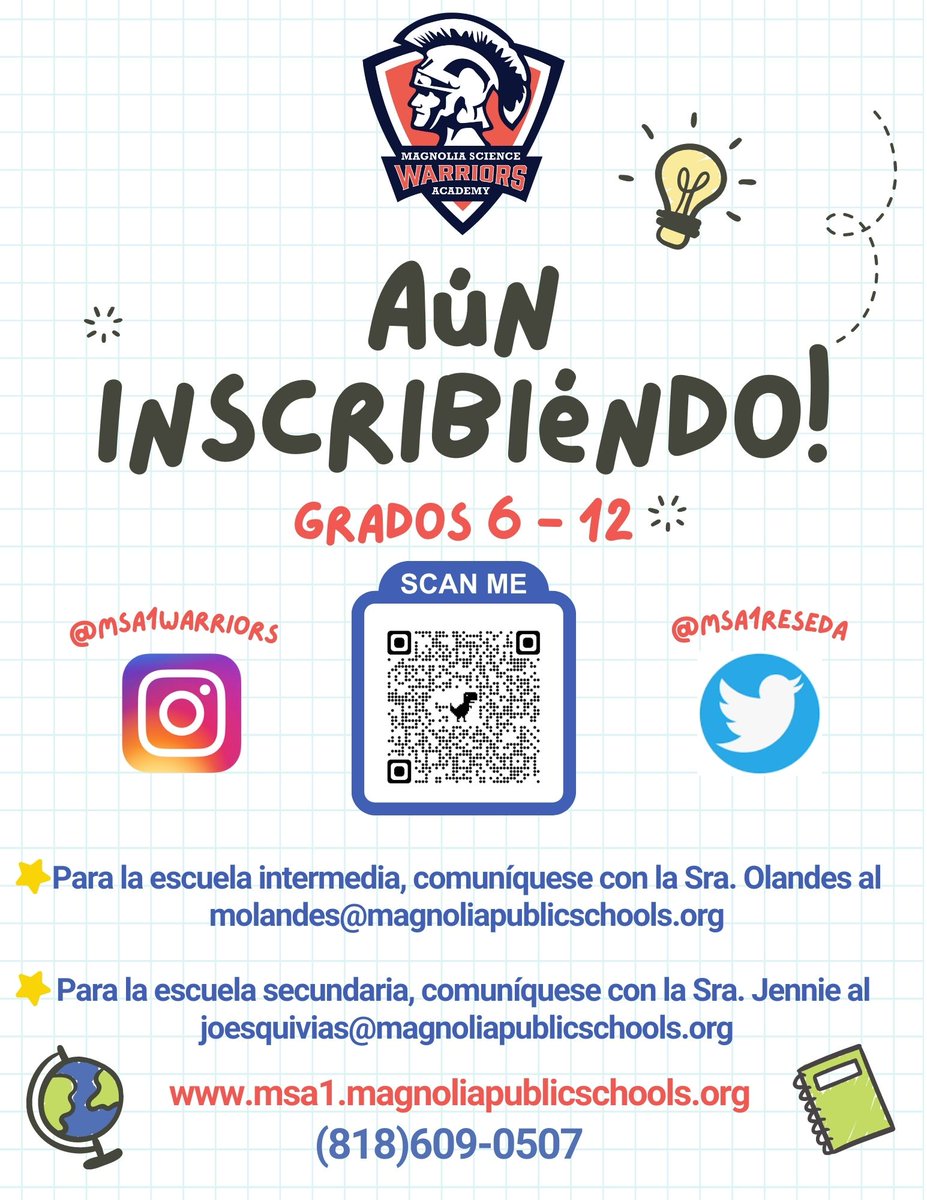 msa1reseda's tweet photo. We are still enrolling for the 2023 - 2024 school year! Feel free to share with your friends and family! https://t.co/AlBg8Q2Pgi