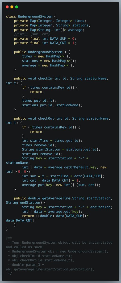 Yu08516687's tweet photo. #leetcode #100daysofcoding #LearningBySharing
1396. Design Underground System
https://t.co/Cxkxkkh241 https://t.co/YPAeEfPbdw