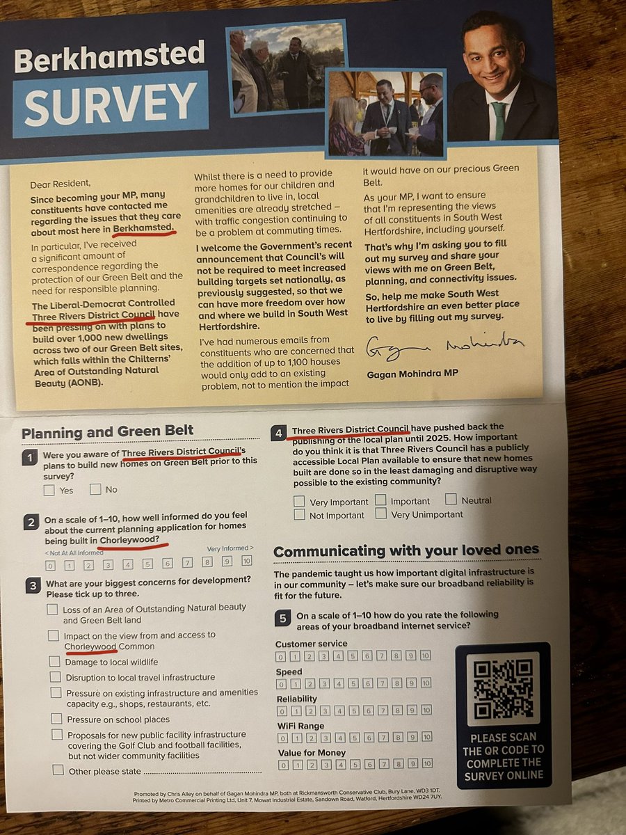 ponsonby_white's tweet photo. Well done @gaganmohindra for checking all the details. I presume everyone in #berkhamstead got this delivered today? Not sure how many people in #berko care about what’s happening in #Chorleywood . Oh it’s #Dacorum not #threerivers #oops 
#conservatives #embarrassing #typo #Tory https://t.co/ExiPFgIOWH