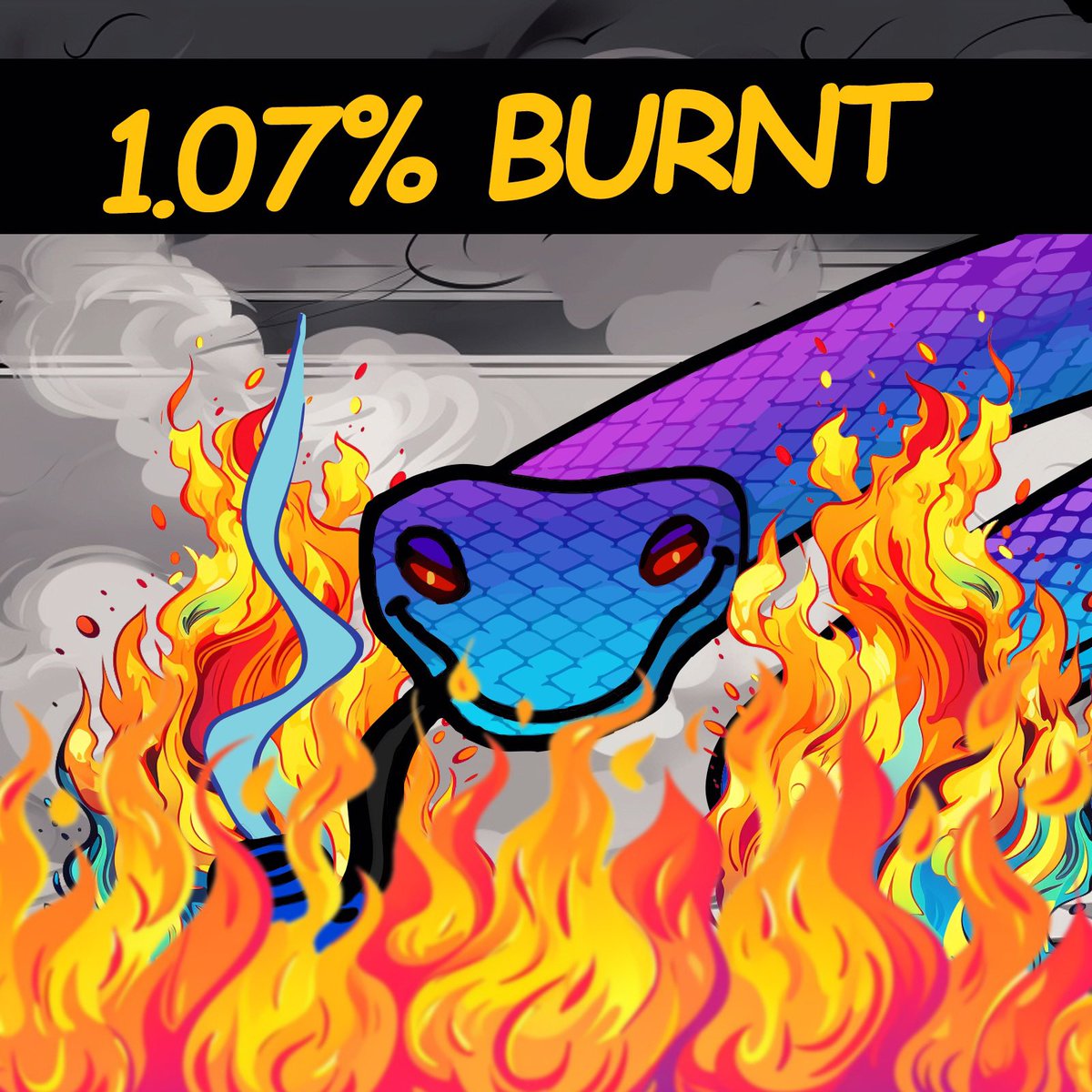How does the burn work? 🤔 

For every $ETH to $SNEK swap we take a 1.07% fee

The ENTIRE fee issss used to buy $SNEK and burn it 🔥🔥