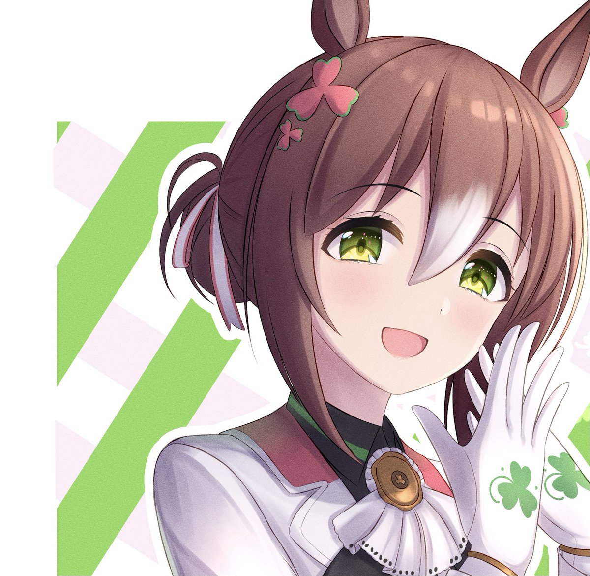 ファインモーション(ウマ娘) 「おはようございます! 今日から6月ですね、引き続き色塗りを進めていきます」|sonicxeon@Skeb募集中のイラスト