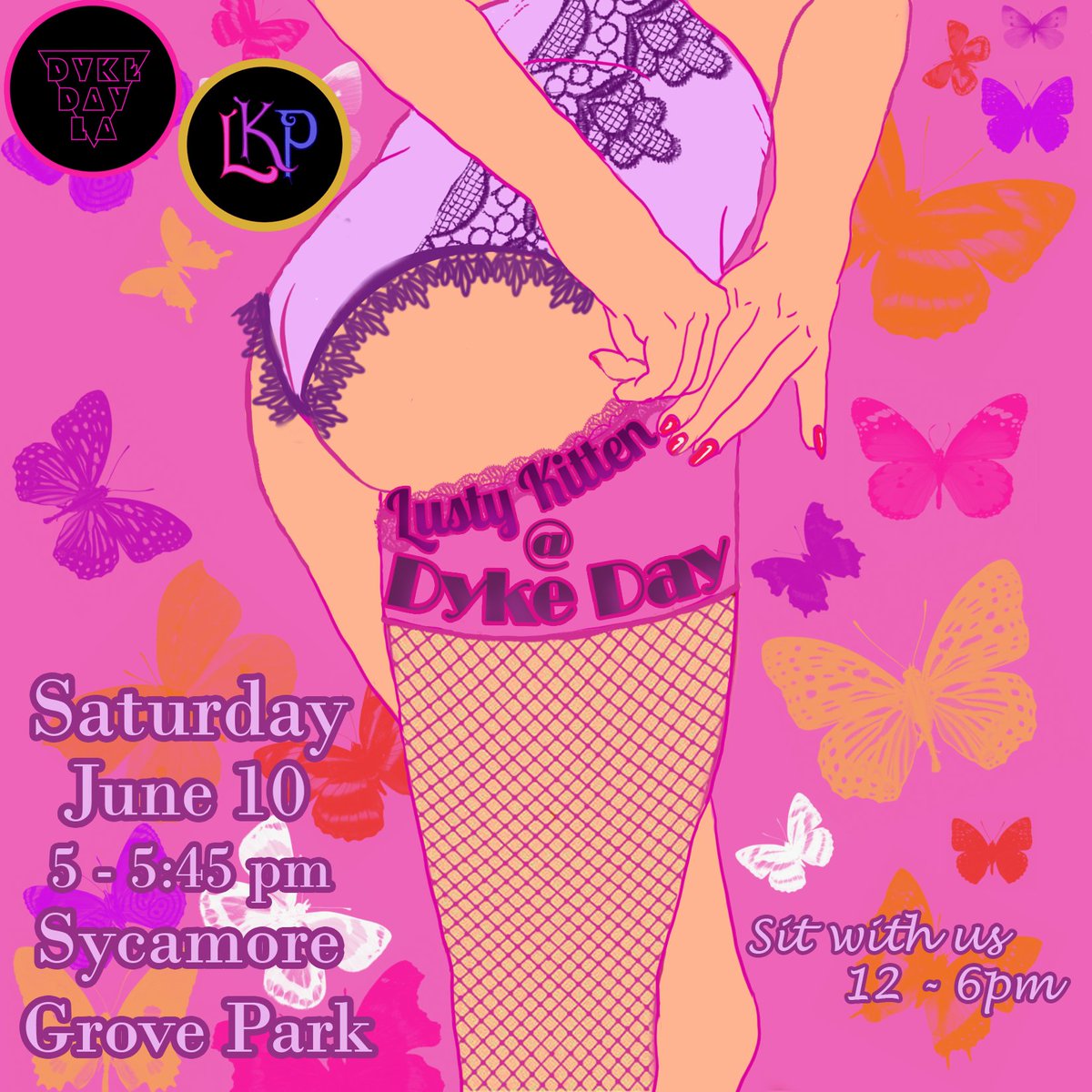 Guess what? Lusty Kitten is coming to <a href="/dykedayla/">Dyke Day LA</a>! Catch our show from 5-5:45, and stop by and say hello from 12-6!

Saturday June 10 in Sycamore Grove Park, it’s going to be a gorgeous, grand, gay time 💖 🏳️‍🌈

#MeetMeAtDykeDay