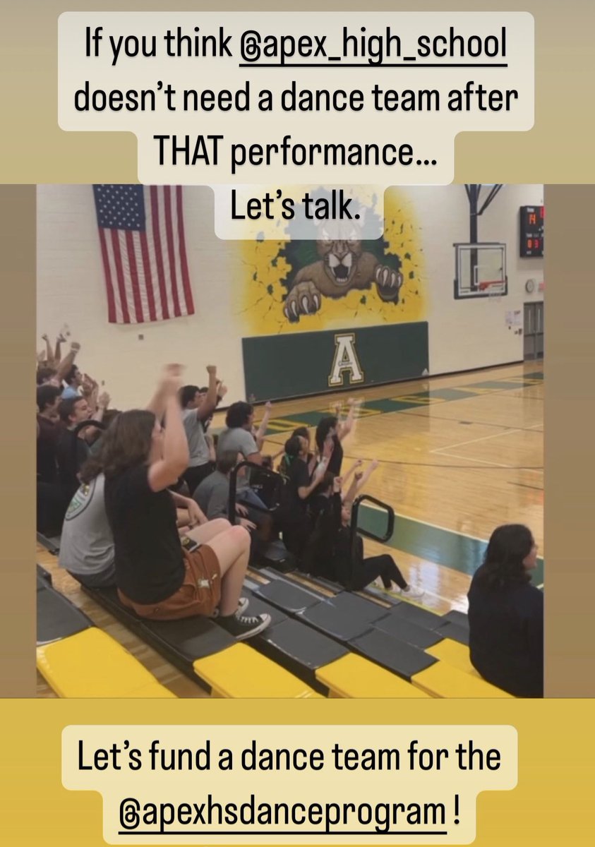 Let’s make this dance team happen for ‘23-24 <a href="/ApexHighSchool/">Apex High School</a>!  Tell us what we need to do. 
Signed, Students, Teachers and Parents