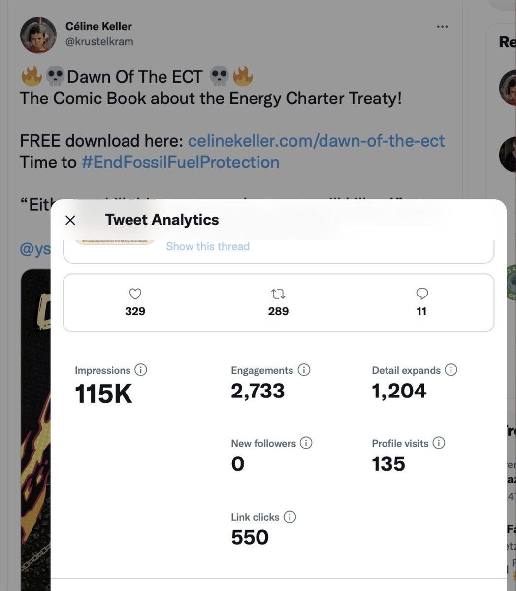 Twitter Analytics for my 
🔥💀 Dawn Of the ECT 💀🔥
comic on the #EnergyCharterTreaty
Today
3 September 2022
21 June 2022 (6 days after launch)
Guess Musk loves fossil/nuclear zombie treaties.
#NoECT #StopISDS #ExitECT @ysaheb 
(wish I'd saved pic 2023 pre Musk: approx 200K)