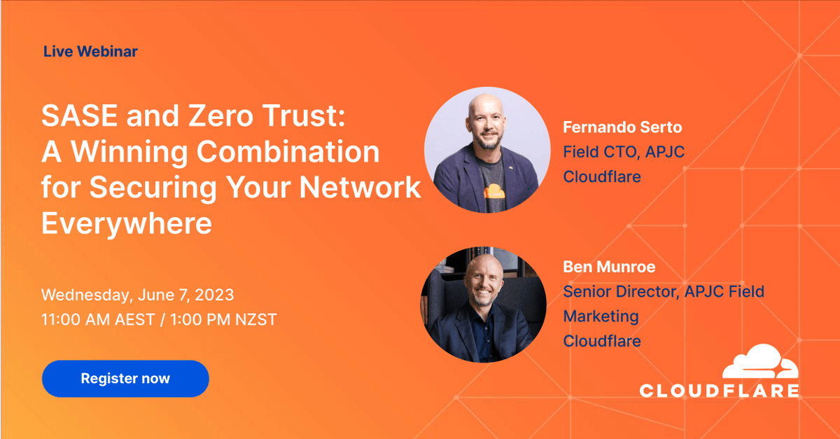 Cloudflare's tweet photo. Your workers, applications, and infrastructure are everywhere. Your security should be too! Register to learn how we can help organisations see more and protect more wherever they do business. https://t.co/bQUxVwb44m #EverywhereSecurity https://t.co/Af2uhvgpld
