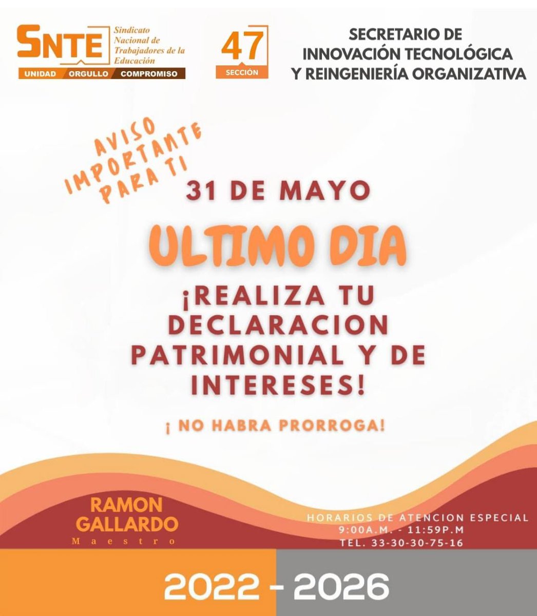 #DeclaraciónPatrimonial
#TodosSomosUno
#SNTE47
#InnovaciónTecnológica