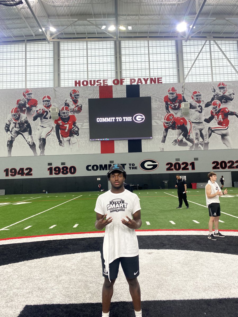 I had a great day at Georgia prospect camp. Dominated and Won all my 1v1 reps! Thank you for having me!! @KrisDurham16 @GeorgiaFootball @CoachSchuUGA @CoachDiribe96 #GoDawgs