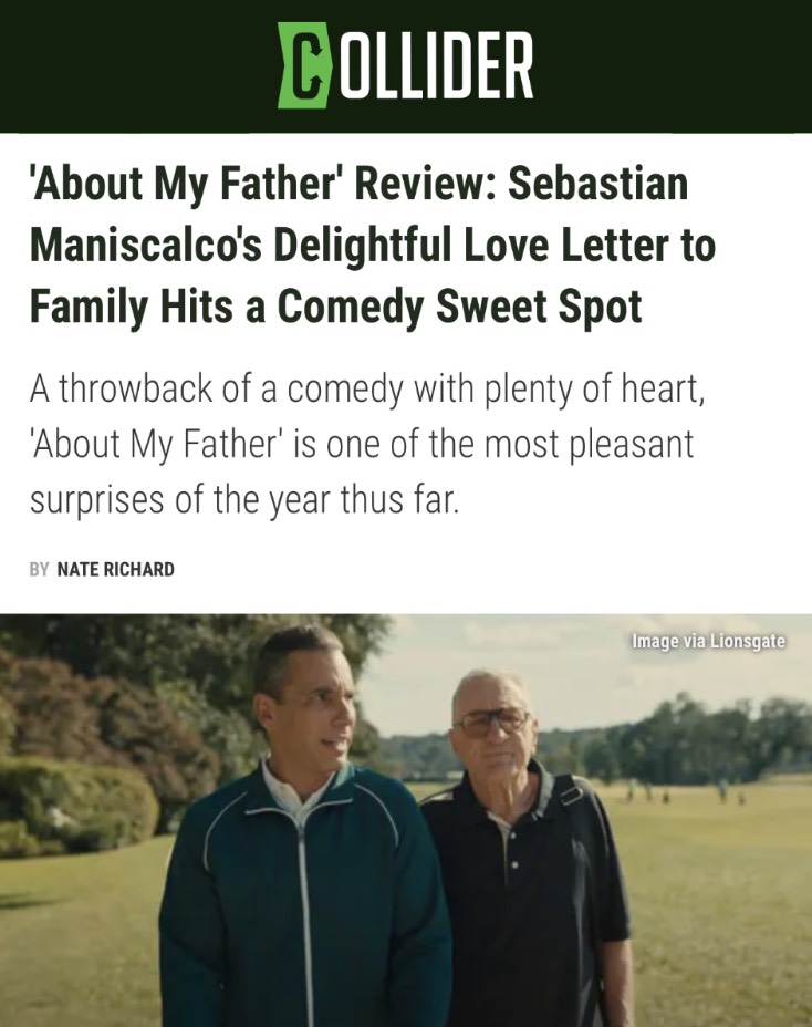 What @Collider said 👇 Catch #AboutMyFather in theaters now!