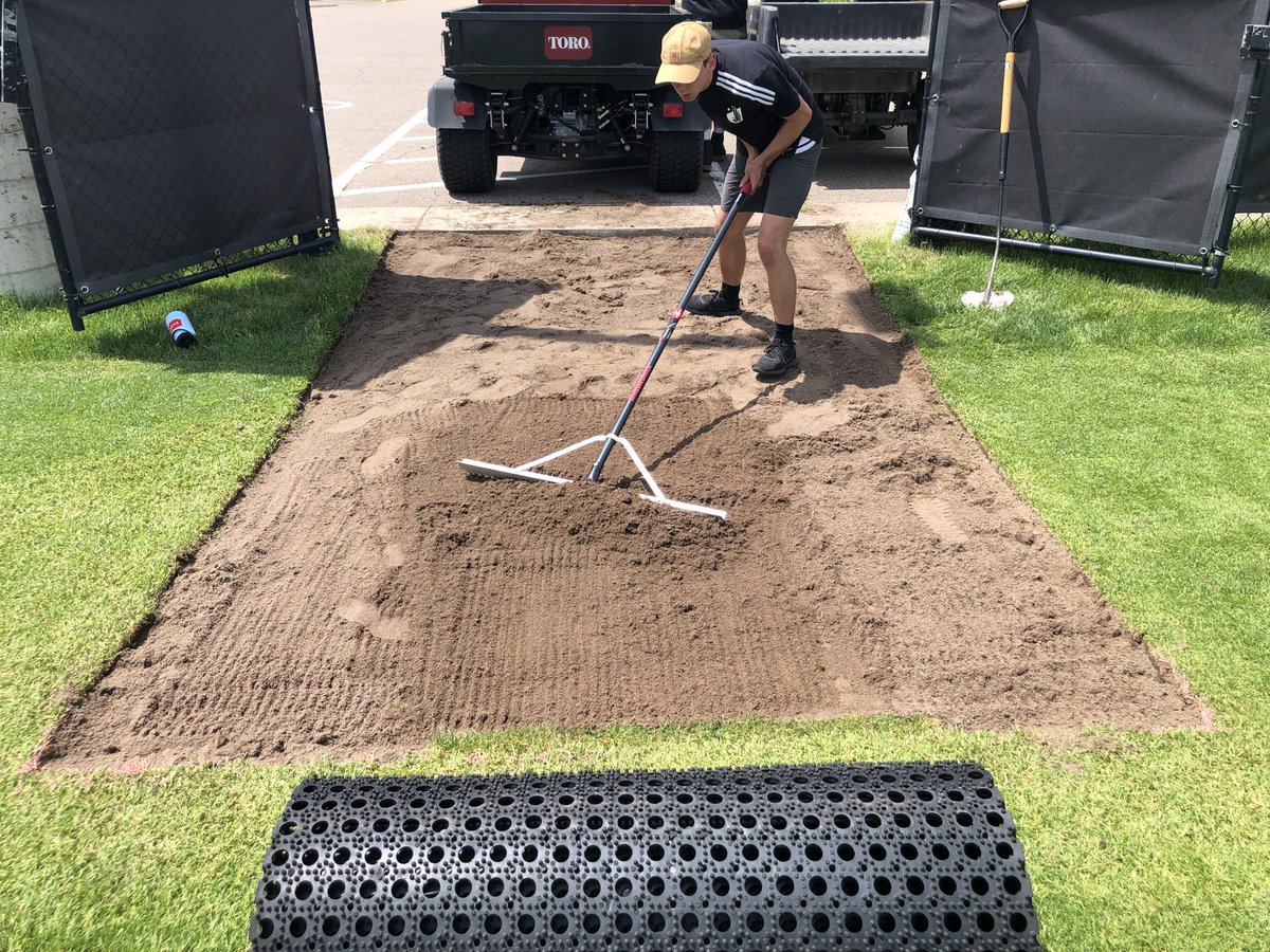 Lots of hard work from the guys to improve the facility when the team is gone. Trying something new to protect entrances.