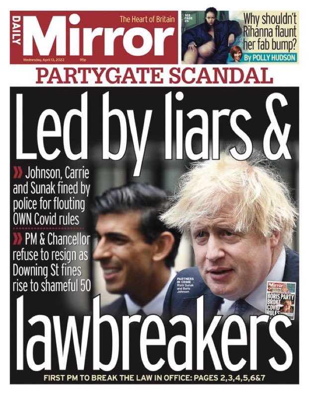 @GOV2UK I was going to do today's front page,

but they may as well just run this one every day until the next general election.

Boris Johnsons, Rishi Sunaks, WhatsApp, Covid inquiry, #Partygate lies will never end until this useless Tory gov't ends.

#GeneralElectionNow #ToriesOut329