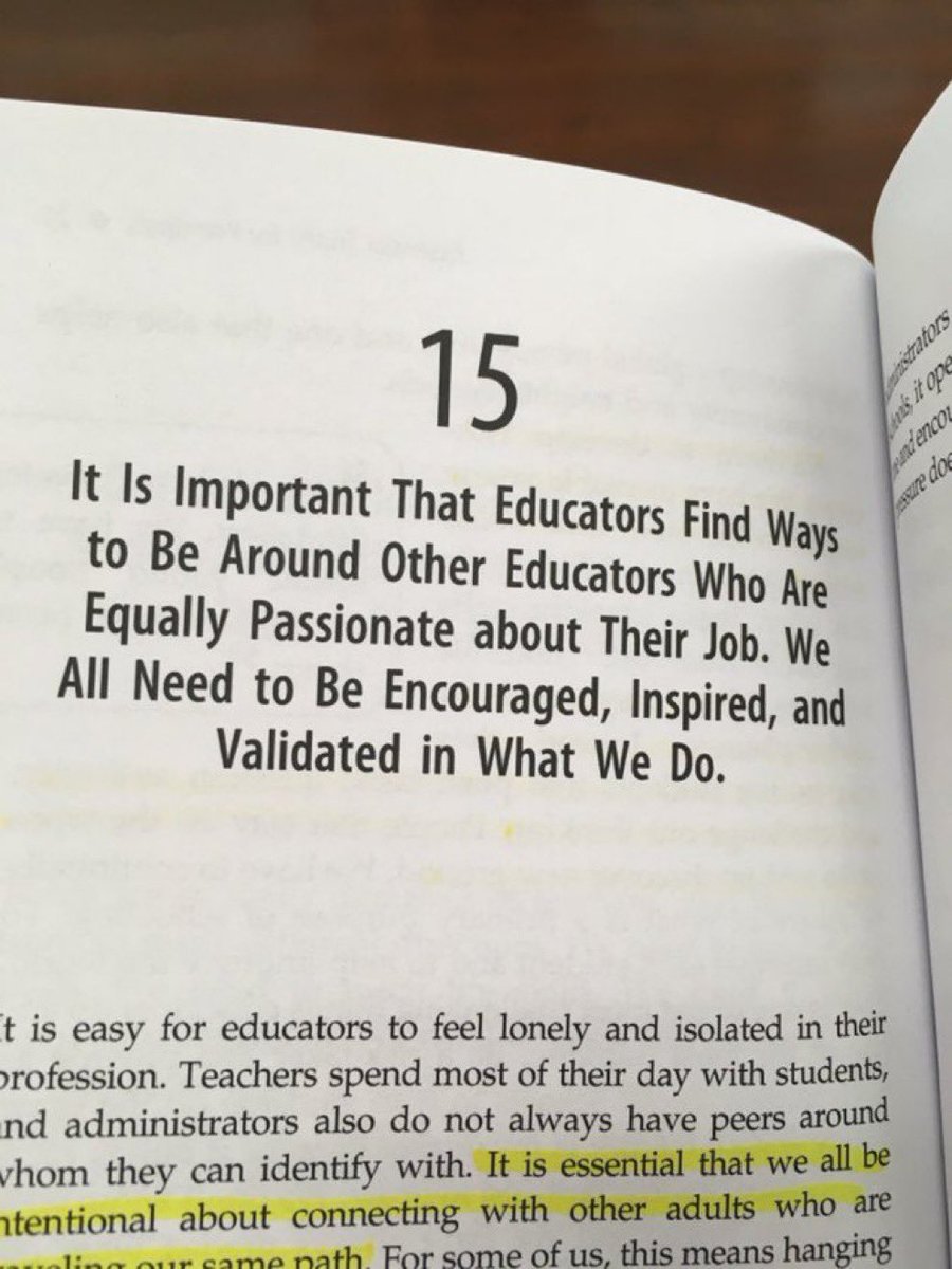 This is important at all times.  Being encouraged by each other is crucial to remain passionate about our students’ learning. <a href="/SteeleThoughts/">Danny Steele</a> <a href="/ToddWhitaker/">Todd Whitaker</a> #essentialtruths