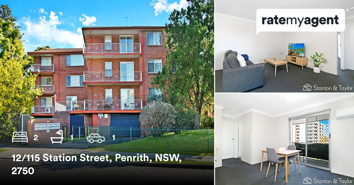🛌 2 🛀 1 🚘 1
📍 12/115 Station Street, Penrith, NSW, 2750

Our agent’s latest listing on #RateMyAgent

rma.reviews/V2CaMiTj4YuO

...
#ratemyagent #realestate #Stanton_and_Taylor_Real_Estate