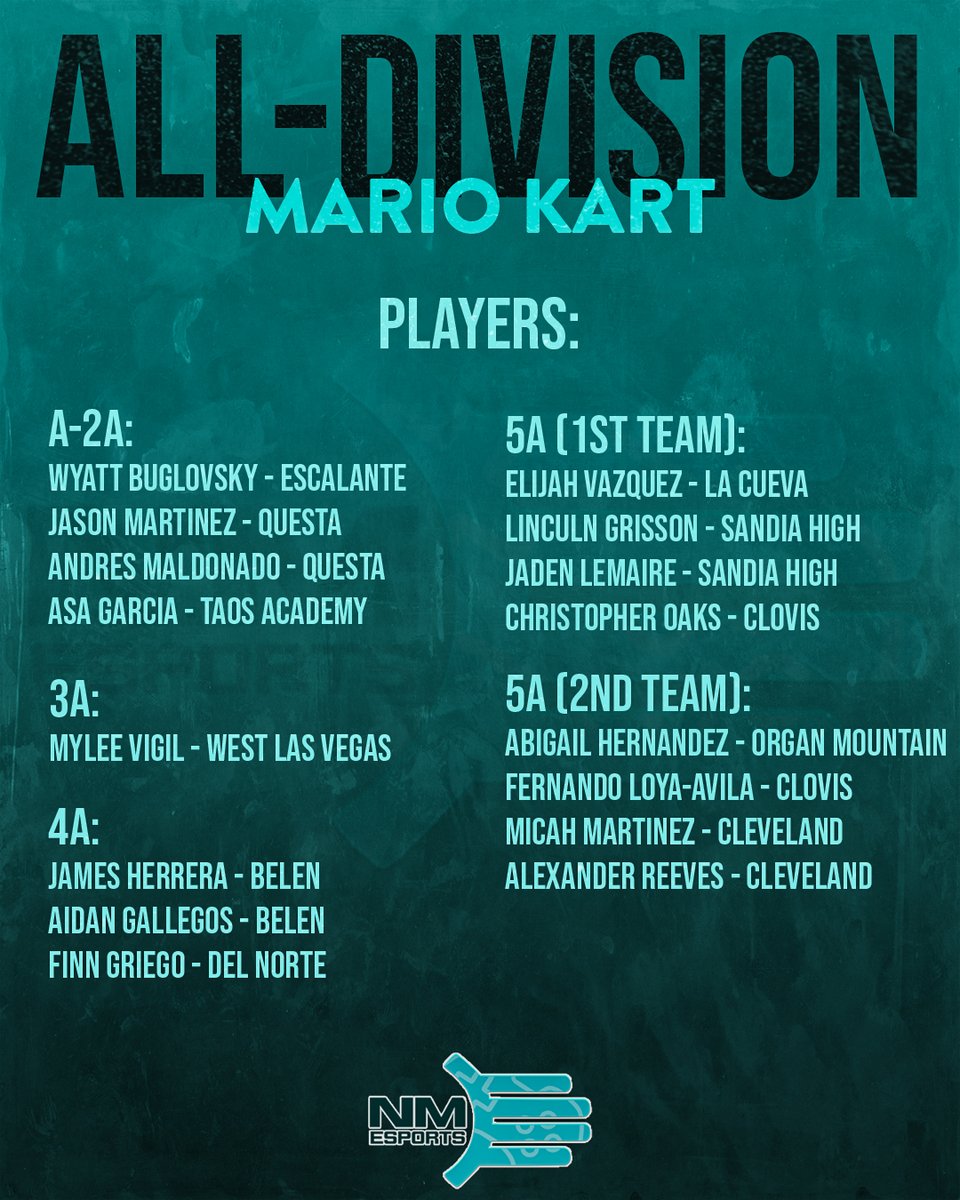 Congrats to all the Spring 2023 All-Division Mario Kart 8 Deluxe Players!!