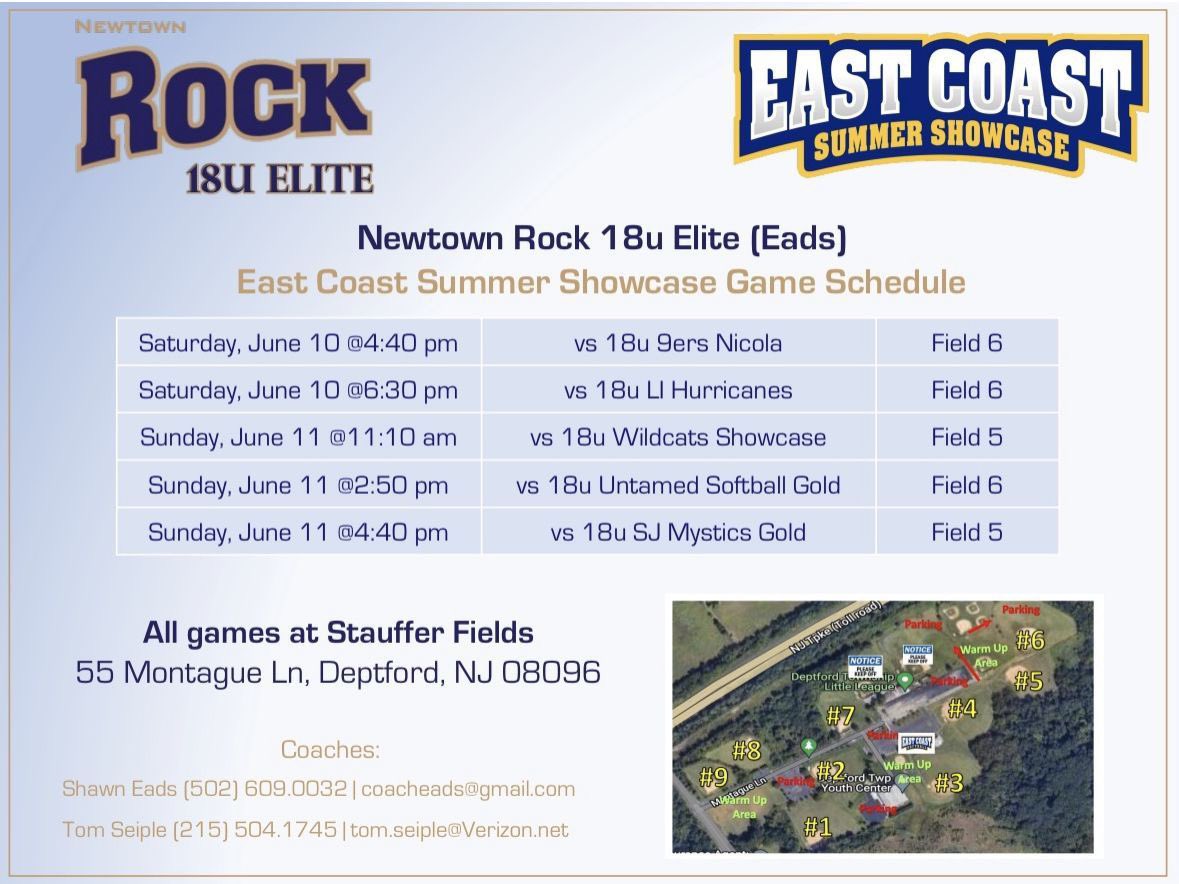 To start off my travel season, we are playing in the East Coast Summer Showcase. Below is my schedule. Can’t wait to start our summer season! @ROCK18uElite
