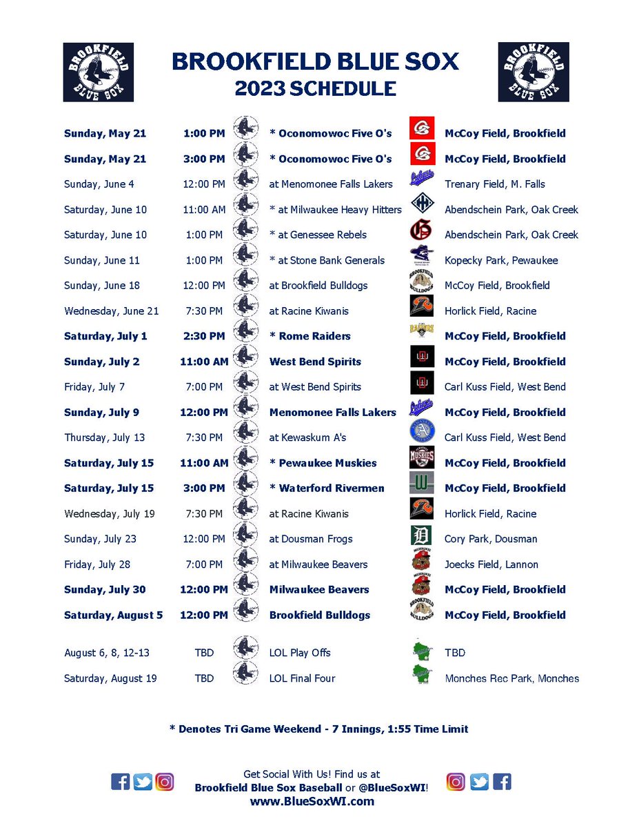 Brookfield Blue Sox tweet media