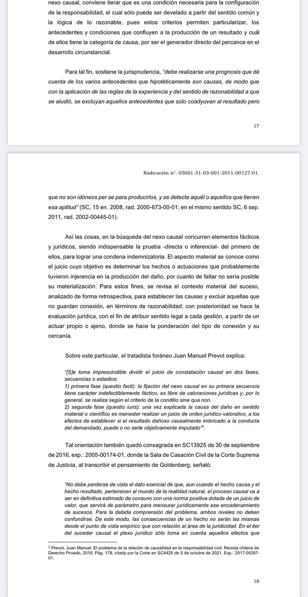 jairoparrac's tweet photo. RESPONSABILIDAD MÉDICA. CULPA PROBADA. PRUEBA DEL NEXO CAUSAL. TSM: —⬇️⬇️— https://t.co/tkUIvIOuKq