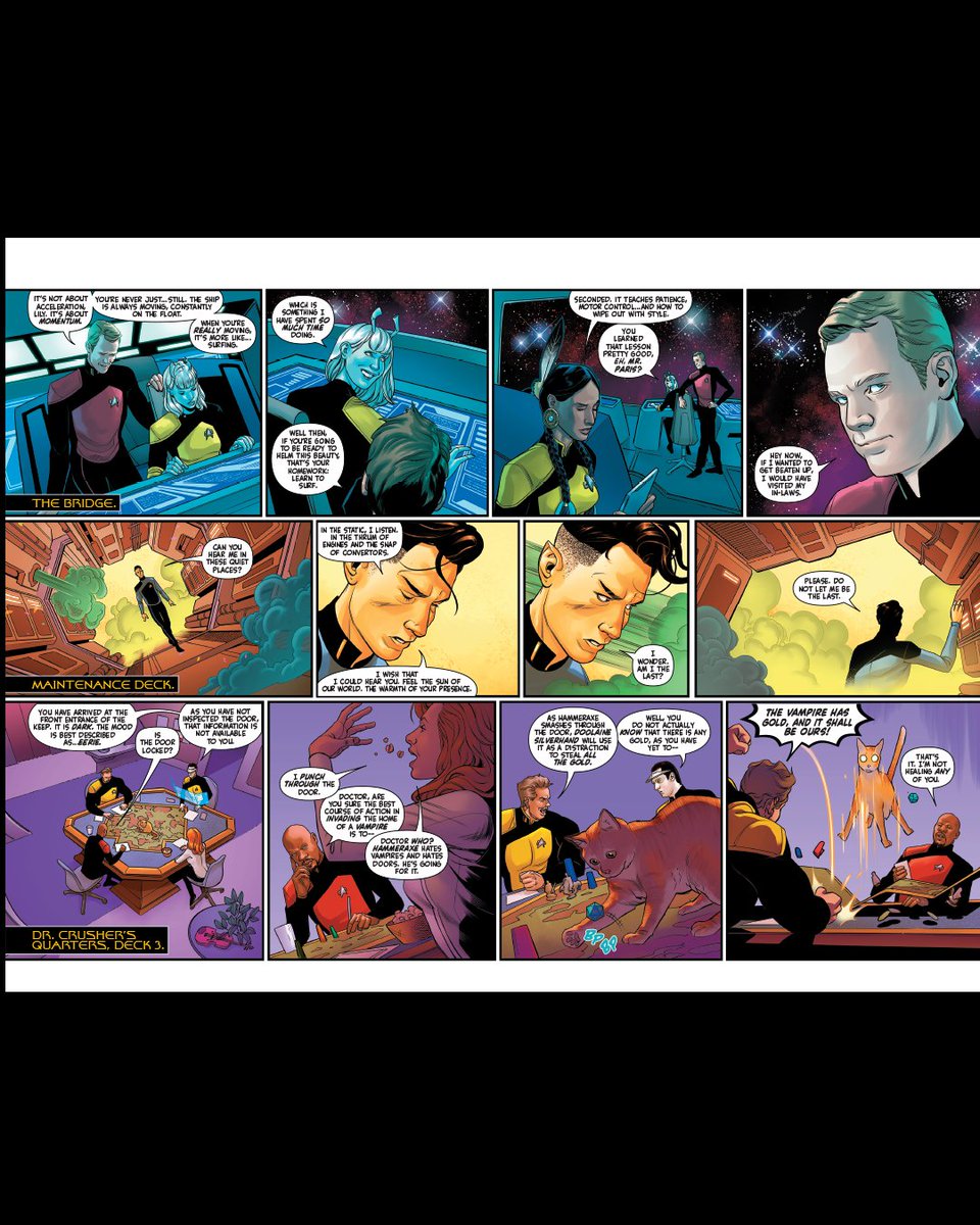 IDWPublishing's tweet photo. Psssttttt.... check it....some preview pages of STAR TREK: ANNUAL 2023.... keep it on the DL tho.... #jknotreally #screamitfromthemountains @cpkelly @JacksonLanzing #RachelStott https://t.co/Fzl5YfbTBU