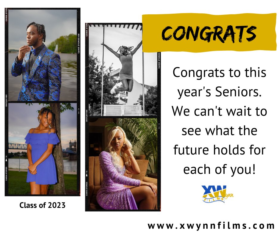 We had so much fun capturing this year's #Classof2023 during their Proms &amp; for their Senior pictures. We wish all grads success as they embark on the next phase of their life.

#cincinnatiphotographer #cincinnatiphotography #XWynnFilms #younameitwefilmit