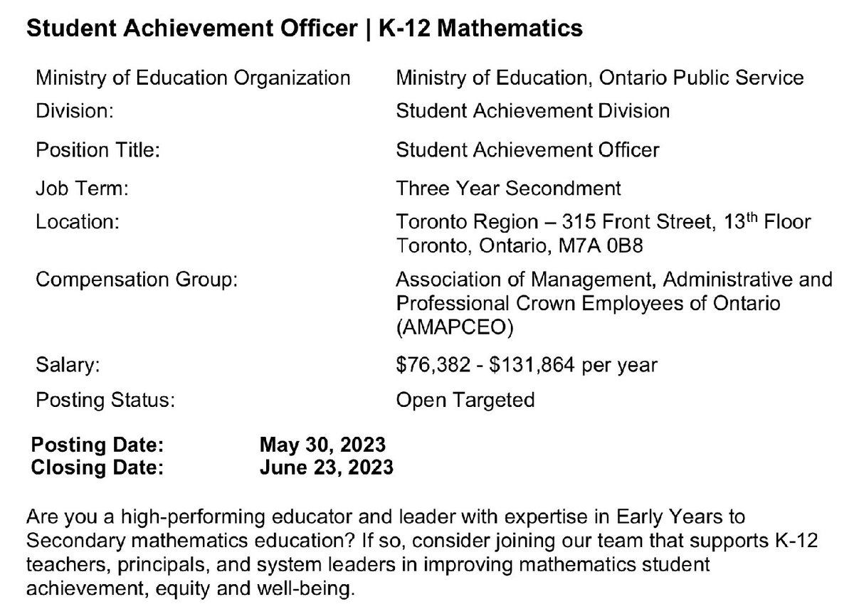 Mishaal Surti (@mrsurti) on Twitter photo Are you or someone you know interested in helping shape the teaching and learning of mathematics in Ontario? Check out these secondee postings to join our <a href="/ONEducation/">Education Ontario</a> team.
cpco.on.ca/CPCO/CPCO/Job-ā¦
ontariodirectors.ca/jobs.html
ocsoa.ca/job-posting/wpā¦
#mtbos #iteachmath #onted Are you or someone you know interested in helping shape the teaching and learning of mathematics in Ontario? Check out these secondee postings to join our <a href="/ONEducation/">Education Ontario</a> team.
cpco.on.ca/CPCO/CPCO/Job-ā¦
ontariodirectors.ca/jobs.html
ocsoa.ca/job-posting/wpā¦
#mtbos #iteachmath #onted