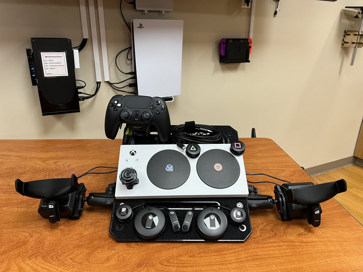 DanielleCTRS's tweet image. I used GoPro mounts to securely mount the BeSavior to our Gamer Tray while still allowing it to be taken off easily. The BeSavior is the only way we’ve been able to get full access to all PS5 games using the Xbox Adaptive Controller. #AdaptiveGaming #XboxAdaptiveController #XAC