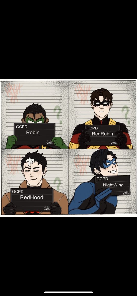 HotFishes2001's tweet photo. It’s not a DND party but—- #batfam #batfamily #robins #robin #nightwing #redrobin #redhood #dc https://t.co/ny0HtFs8rj