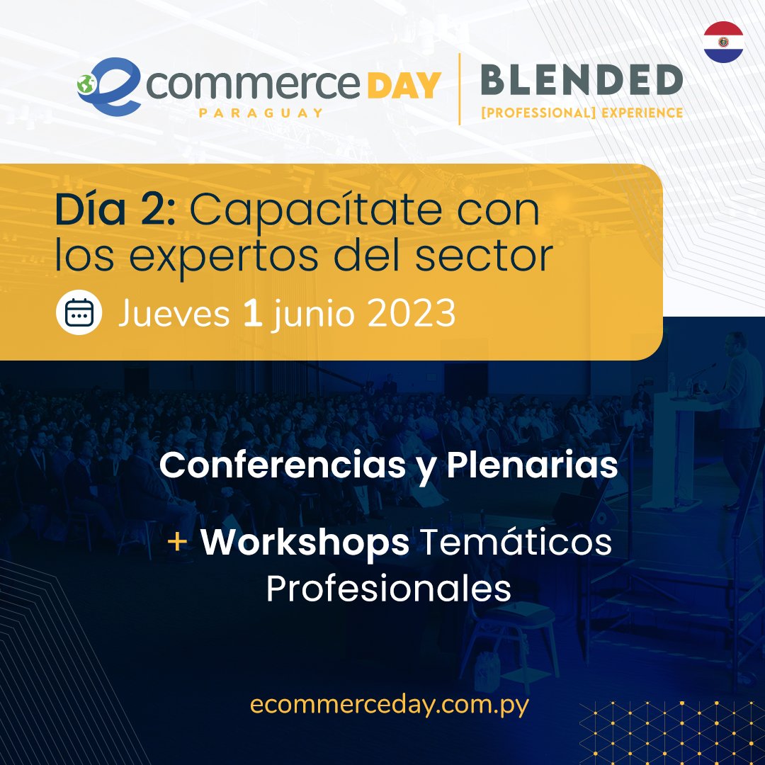 eCommerceDay's tweet photo. 🚀 ¡Hoy iniciamos el segundo día del eCommerce Day #Paraguay Blended [Professional] Experience! 

📌 ¡Capacítate con destacados expertos de las grandes empresas del Digital Commerce!

📲 ¡Conéctate a Youtube! A partir de las 9:00 am Hora Paraguay https://t.co/KncfV0uIXC

#eDayPY https://t.co/mam6bs63dX