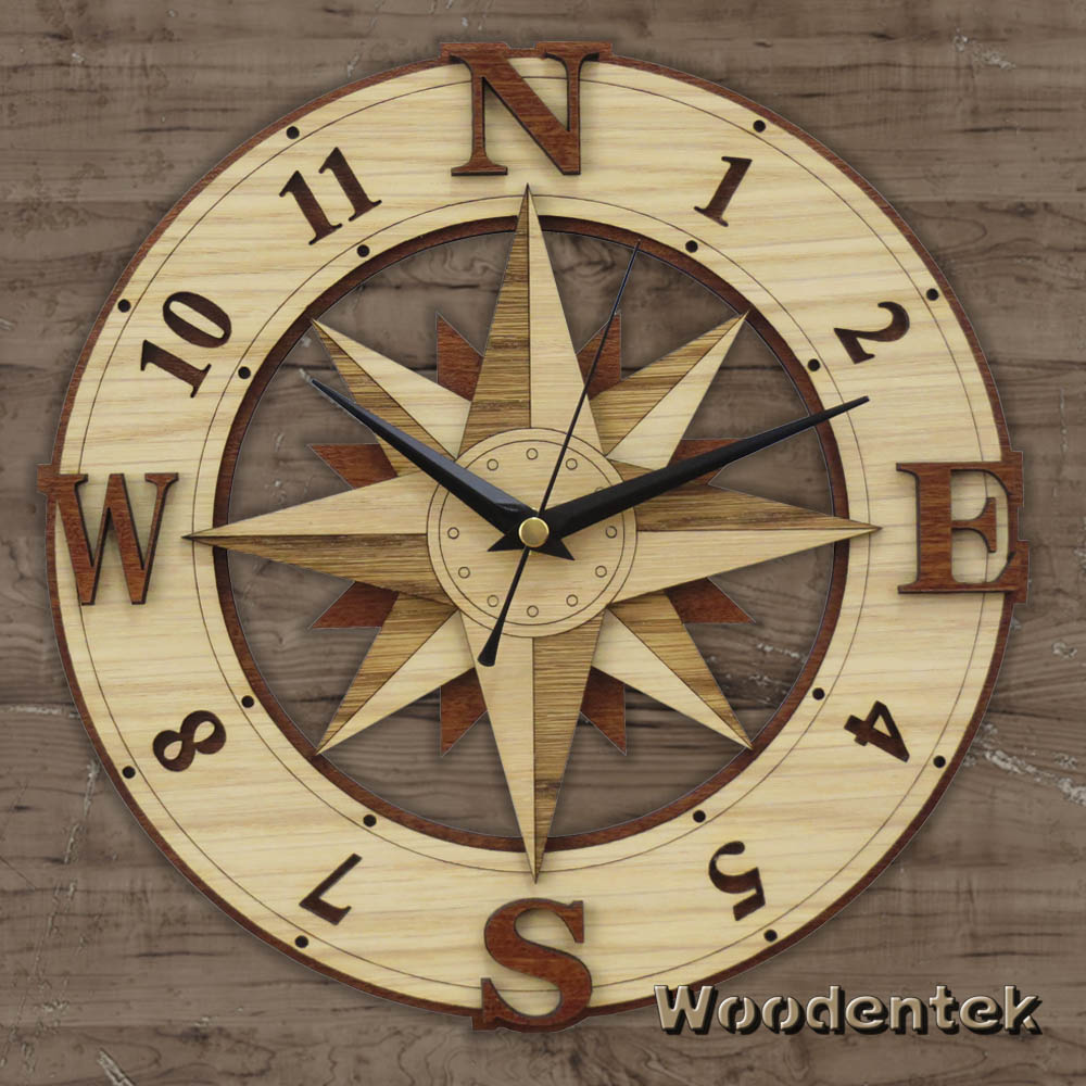 Handmade #Compass wooden clock #CompassRose. We created the original clock; don't buy Chinese copies (sometimes they even use our photos to hide their low-quality cheap copy!). #HolidayGift #marine - WorldwideShipping etsy.com/listing/491363…