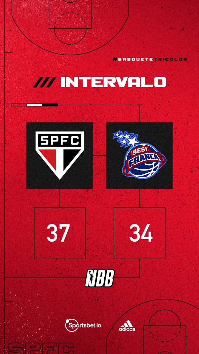 NBB: Fim do primeiro tempo: São Paulo 37 x 34 Franca

>> Destaques
- Miller (15 pts, 2 rebotes e 1 assistência)
- Coelho (8 pts, 1 rebote e 2 assistências)
- Marquinhos (4 pts, 4 rebotes e 1 assistência)

📺 Sportv/ESPN4/Youtube do NBB/NBA

#BasqueteTricolor
#VamosSãoPaulo 🇾🇪