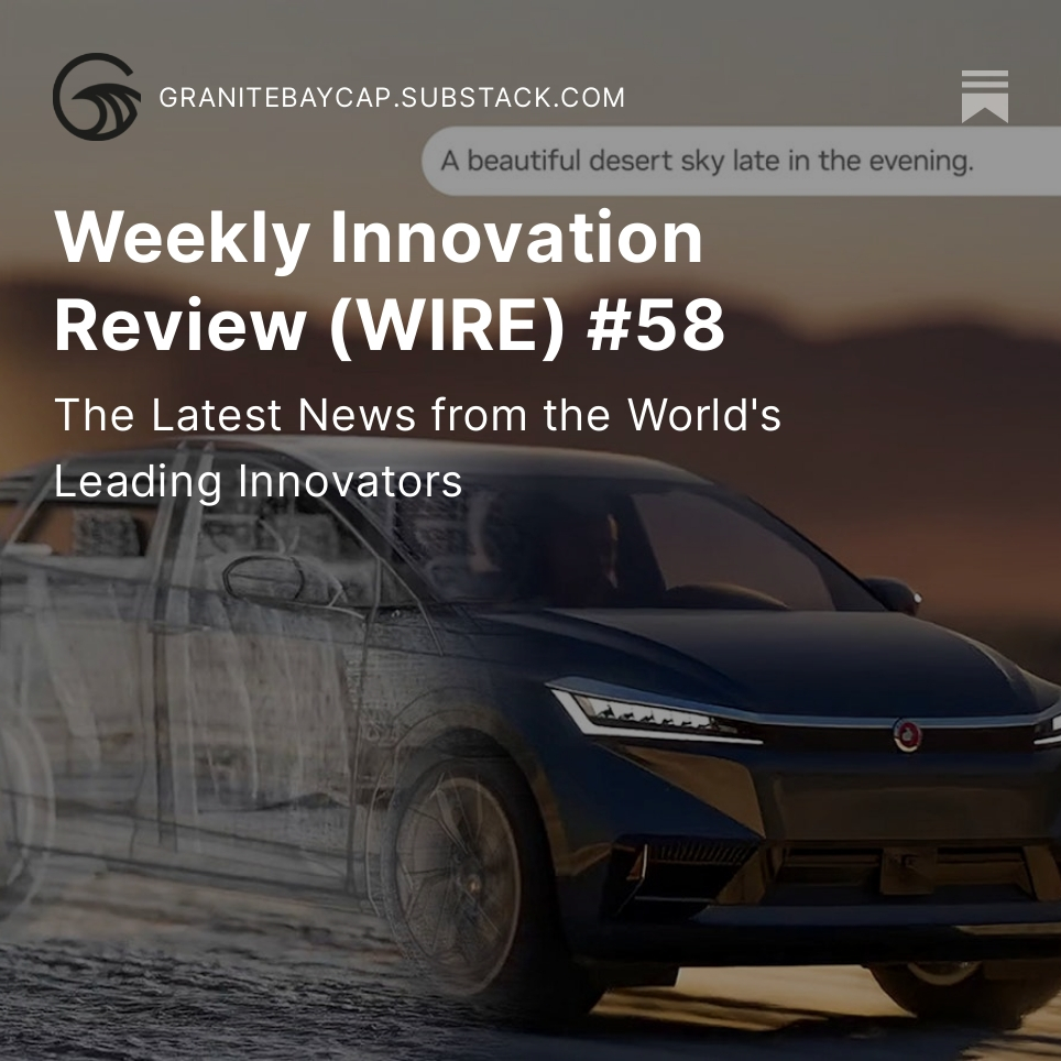 The Weekly Innovation Review (WIRE) is back. $NVDA, <a href="/Lightmatterco/">Lightmatter</a>, <a href="/jpmorgan/">J.P. Morgan</a> #IndexGPT, <a href="/WPP/">WPP</a>, <a href="/potatotrade_/">Potato</a>

open.substack.com/pub/granitebay…