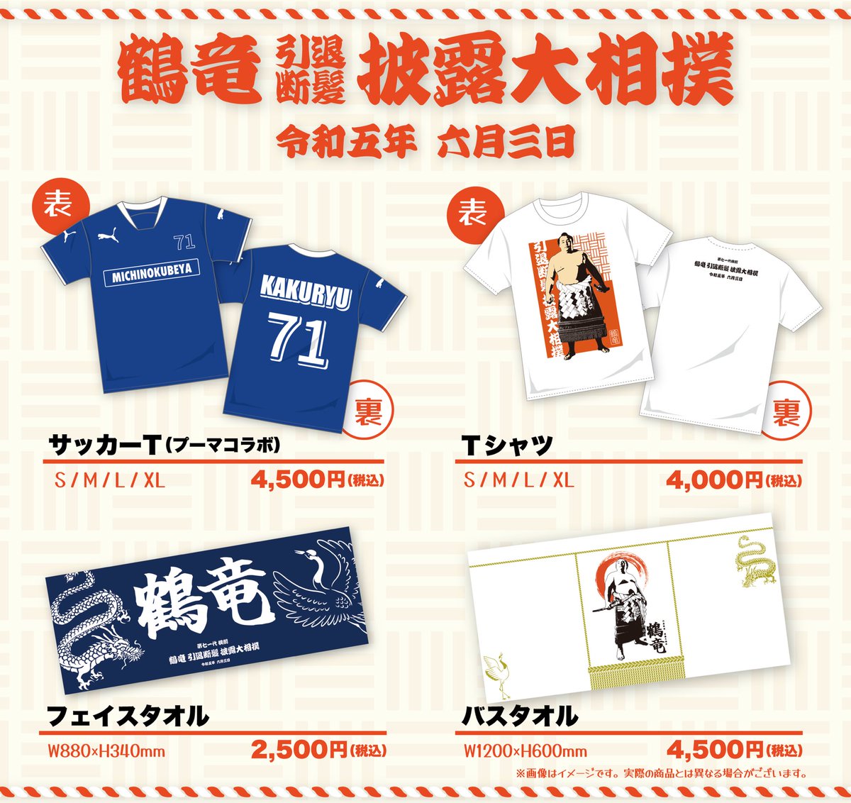 鶴竜引退断髪披露大相撲 イス席S アウトレット専用商品 チケット