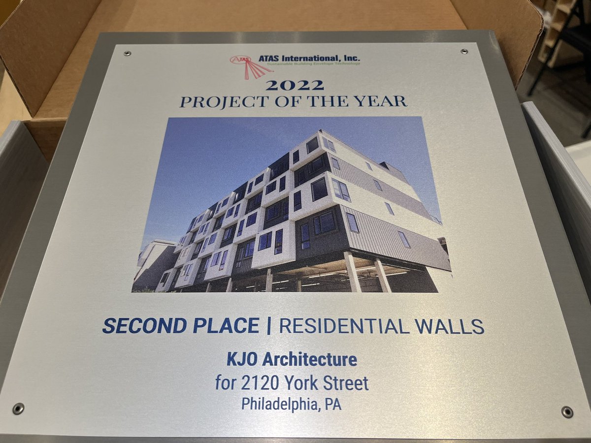 The project benefited from ‘opportunity zone’ tax credits, we used creative interpretation of zoning / streets dept. code regs to get extra SF, + we implemented a rigorous strategy of ‘600 SF / 1-bed max. per modular box’ to create a dense midrise building in Fishtown.