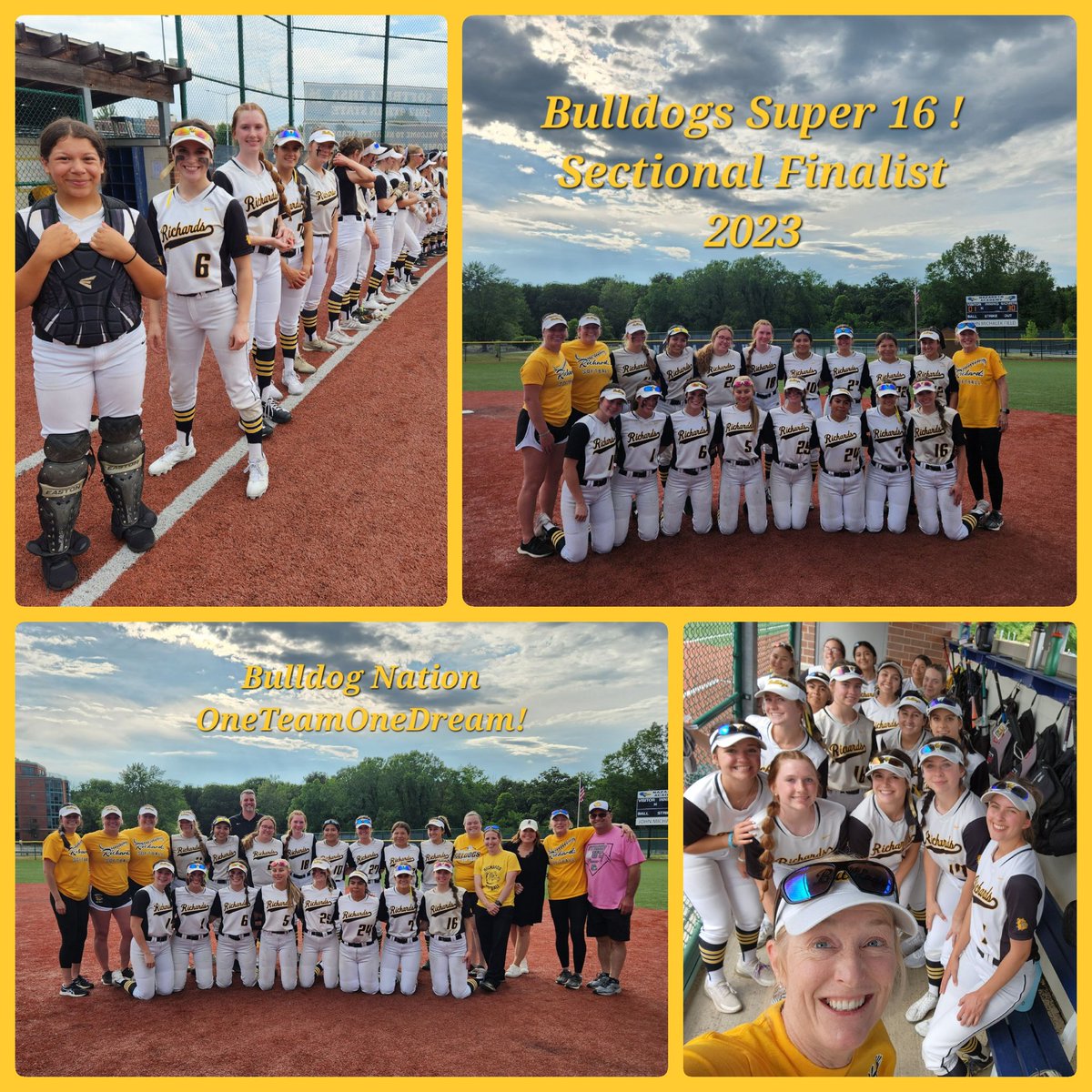 Congrats to our Bulldogs on their amazing 2-1 Sectional semi-final win over the talented Mustangs!! Thanks for turning out Bulldog Nation!! 🥎🎆🥊🐾💛#nonebetter #oneteamonedream #playersplayTEAMSwin