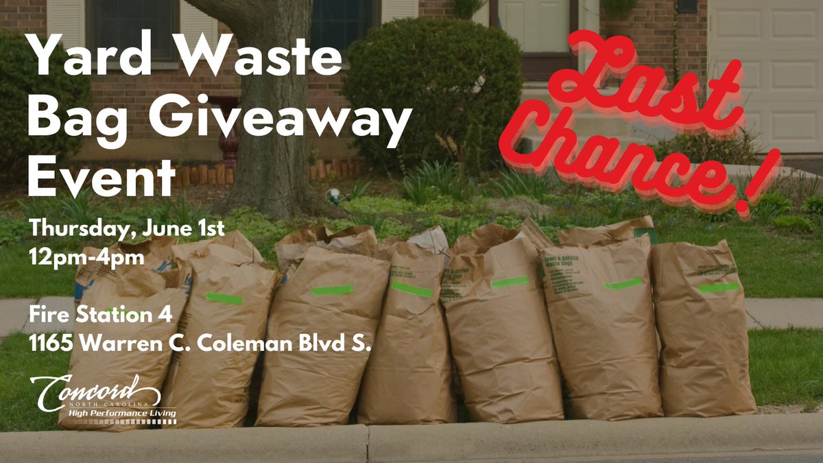 City of Concord on Twitter "Today's the LAST DAY to get your FREE yard