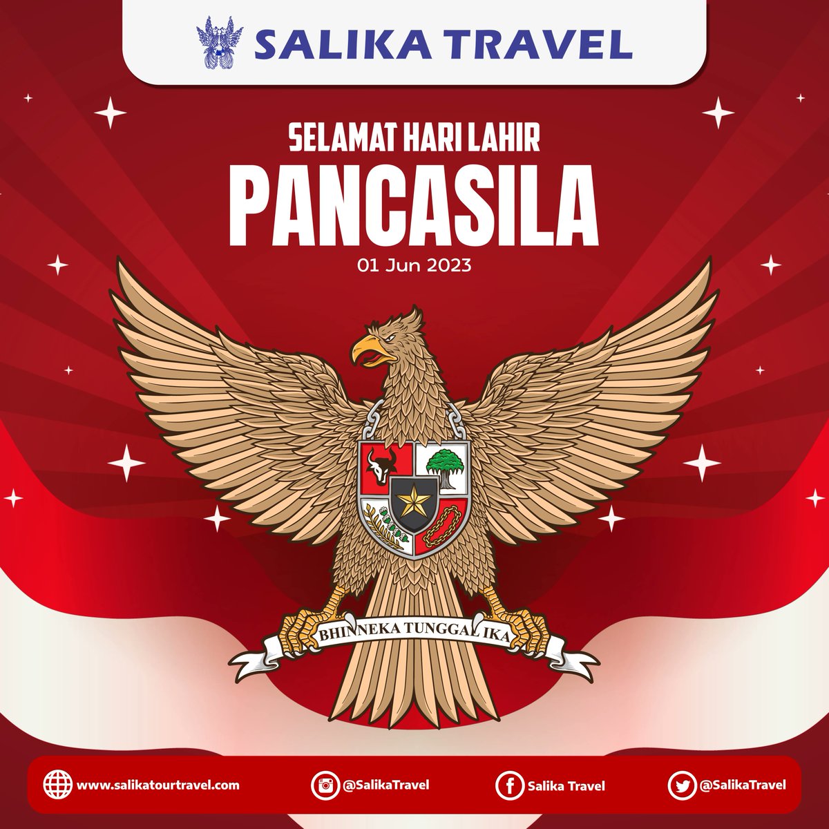 Selamat Hari Lahir Pancasila - 01 Juni 2023

#SalikaTravel
#HariLahirPancasila